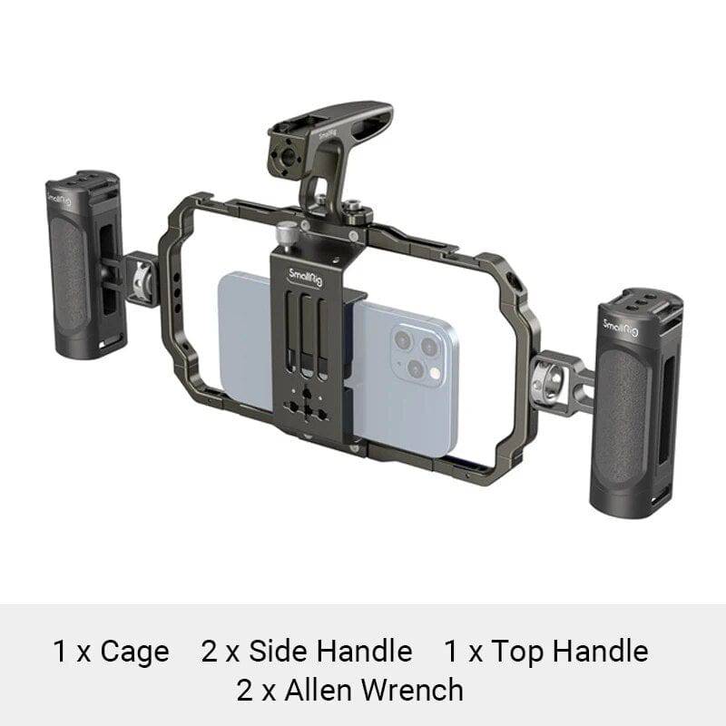 Smartphone Cage Tripod Mount with Foldable Handles and Wireless Control for iPhone 14/13/12 - Smart Shop (Online Store for wise shoppers) 