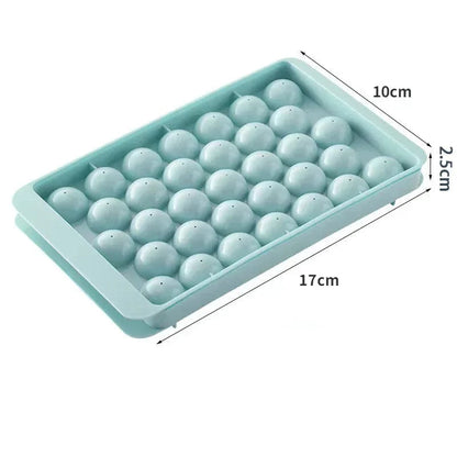 Mini Round 33 Ice Cube Tray, Easy Release Ice Ball Maker Mold for Freezer Chilling Drinks, Juice, Cocktail, Whiskey, Tea, Coffee