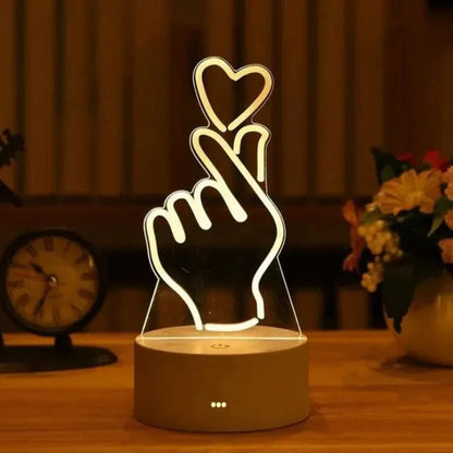 SearchFindOrder USB Warm White / Girl Boy 3D Acrylic LED Lamp with Romantic Love Design for Home