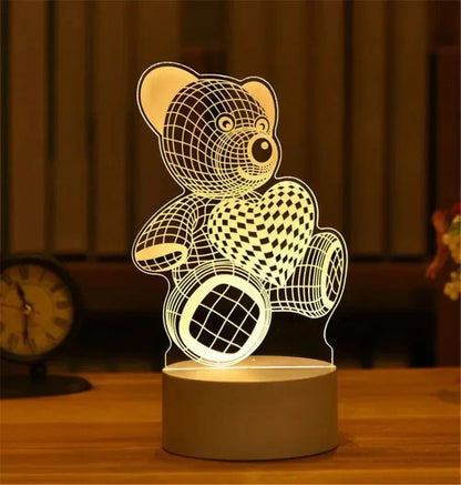 SearchFindOrder USB Warm White / Tree 3D Acrylic LED Lamp with Romantic Love Design for Home