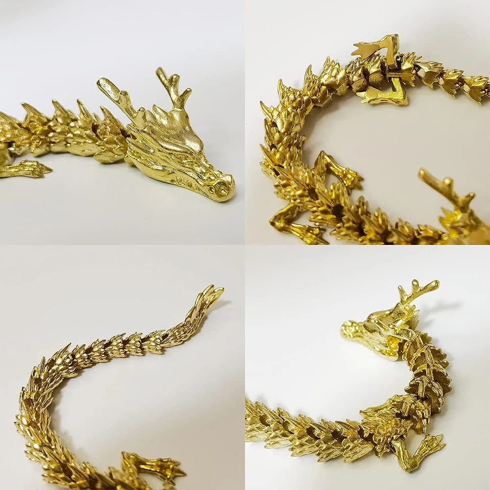 SearchFindOrder 42cm Retro / 1Pcs / CHINA 3D Brass Dragon Home Decoration with Mystic Scales