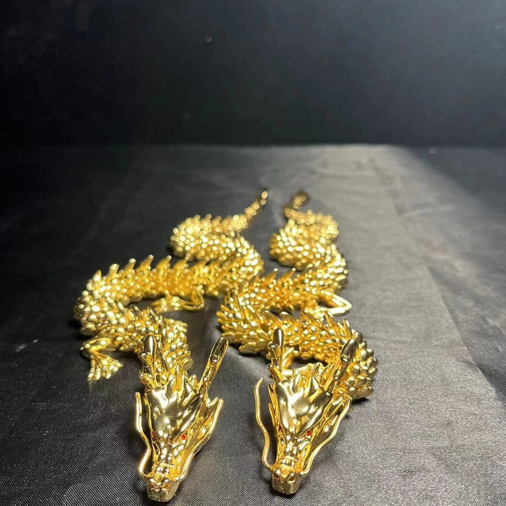 SearchFindOrder 42cm Gold / 1Pcs / CHINA 3D Brass Dragon Home Decoration with Mystic Scales