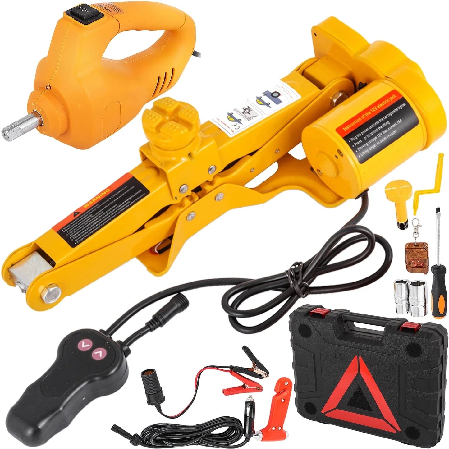 Electric Car Jack Tool Kit, 5 Ton 12V Hydraulic Car Jack Kit