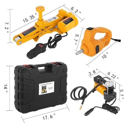 Electric Car Jack Tool Kit, 5 Ton 12V Hydraulic Car Jack Kit