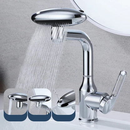 SearchFindOrder Silver 4 in 1 360° Rotation Universal Waterfall Basin Faucet