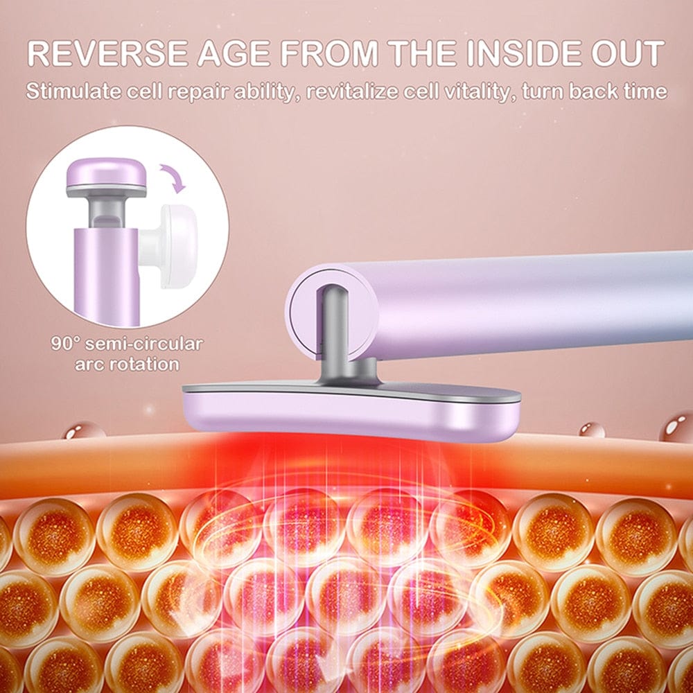 4-in-1 Facial Wand, Red Light Therapy for Face and Neck, Microcurrent Facial Device for Anti-Aging, Skin Tightening Machine