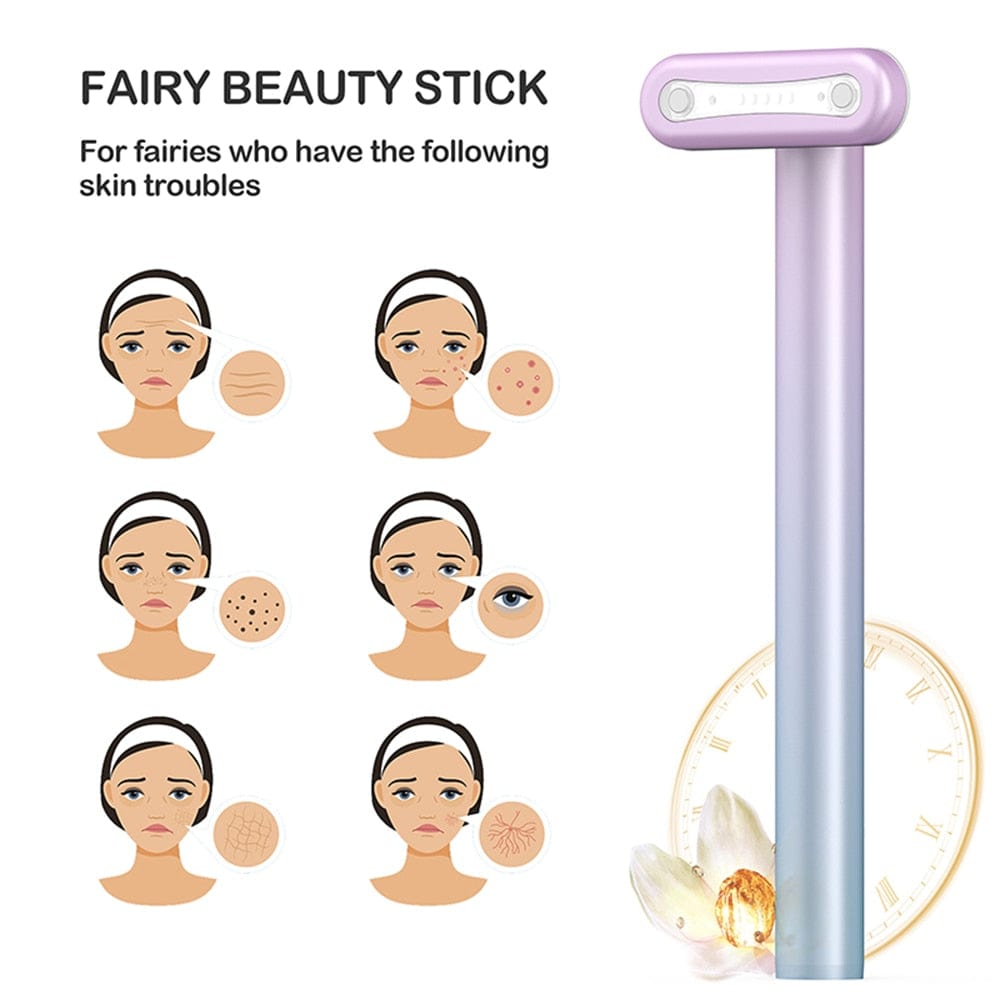 4-in-1 Facial Wand, Red Light Therapy for Face and Neck, Microcurrent Facial Device for Anti-Aging, Skin Tightening Machine