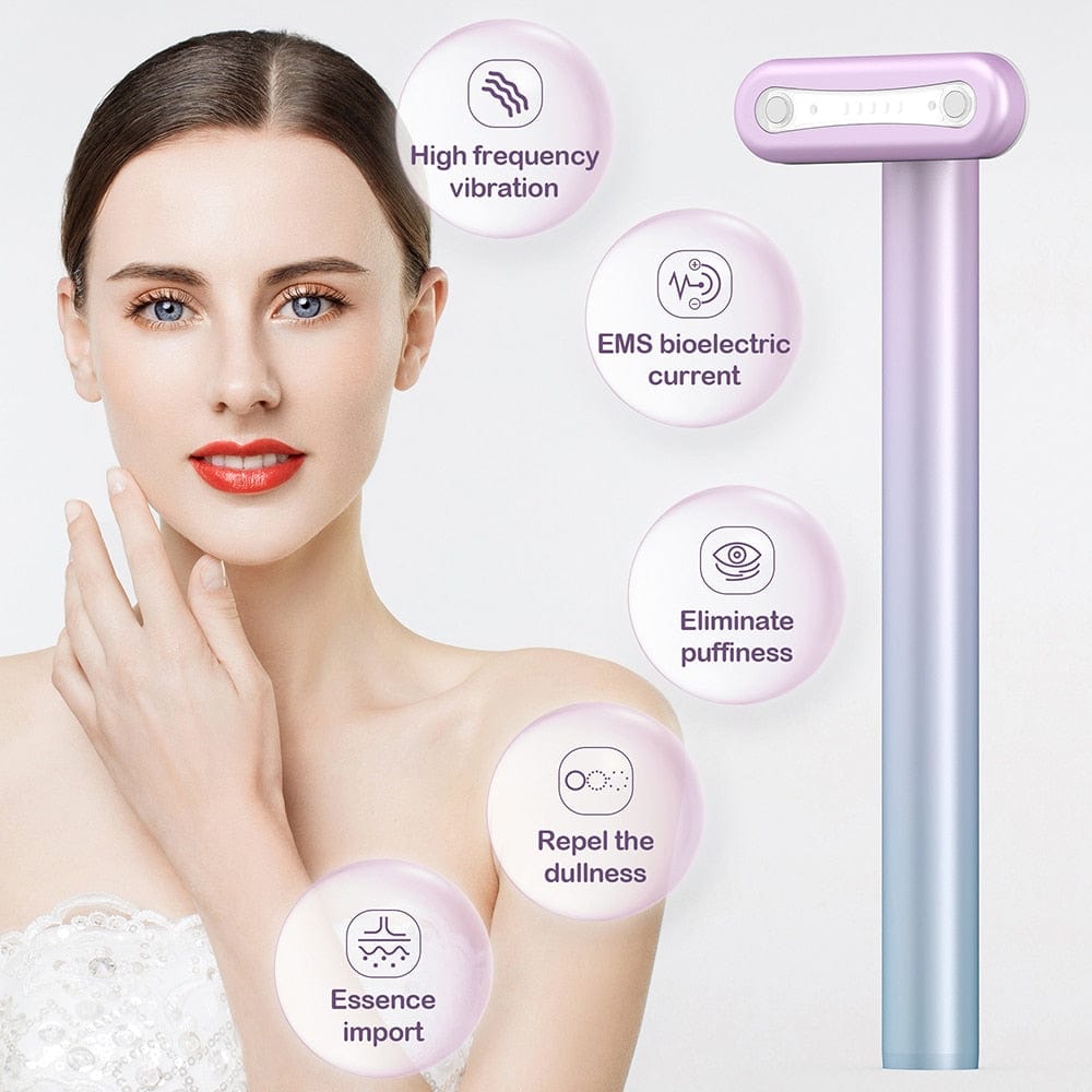 4-in-1 Facial Wand, Red Light Therapy for Face and Neck, Microcurrent Facial Device for Anti-Aging, Skin Tightening Machine