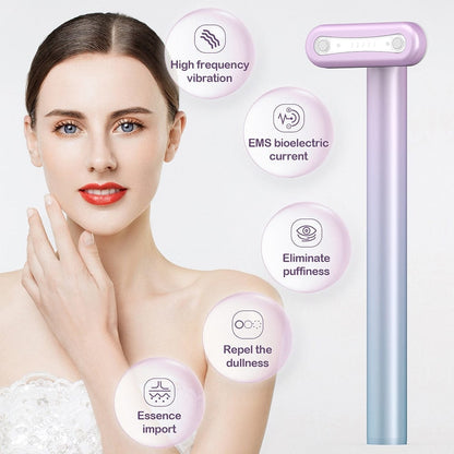 4-in-1 Facial Wand, Red Light Therapy for Face and Neck, Microcurrent Facial Device for Anti-Aging, Skin Tightening Machine