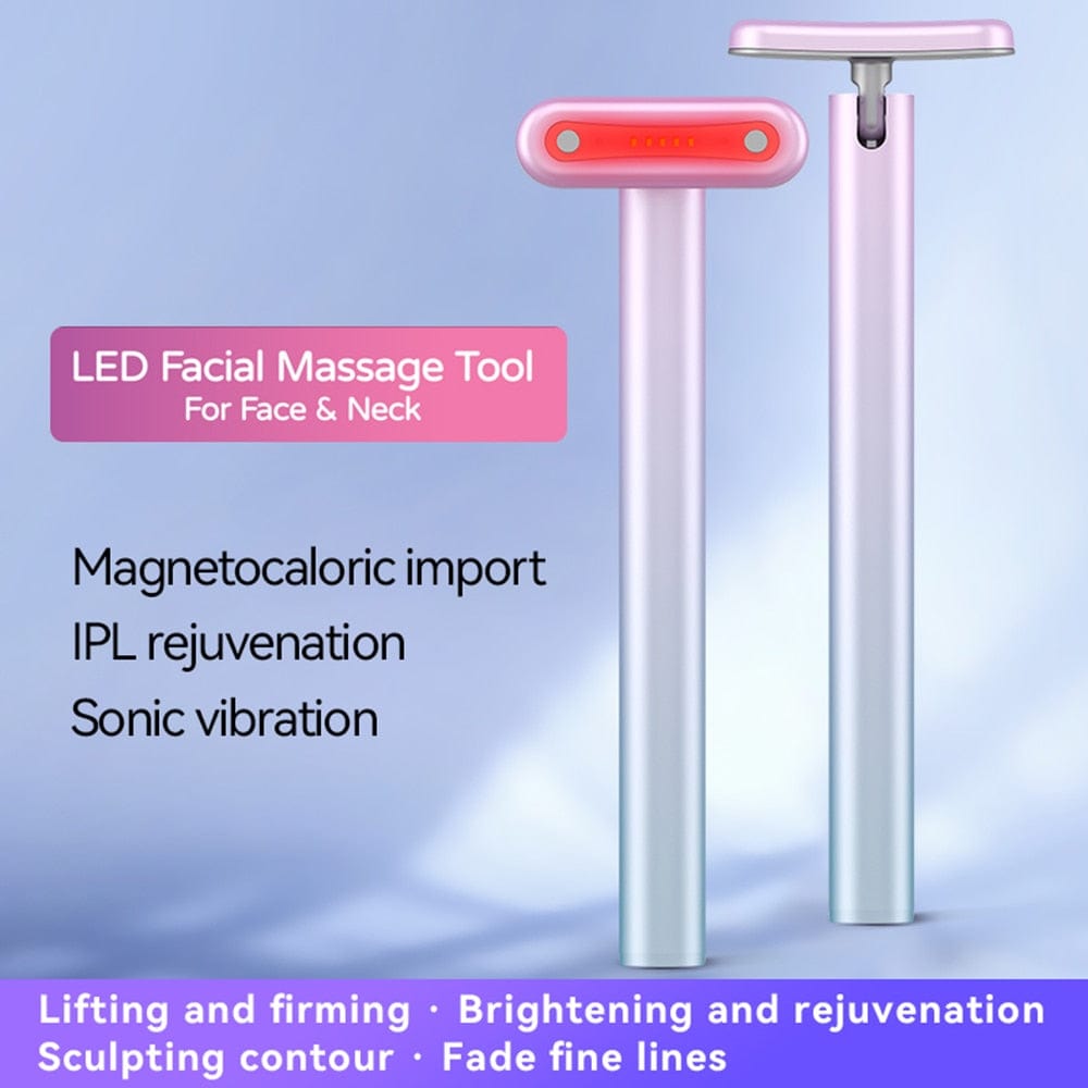 4-in-1 Facial Wand, Red Light Therapy for Face and Neck, Microcurrent Facial Device for Anti-Aging, Skin Tightening Machine