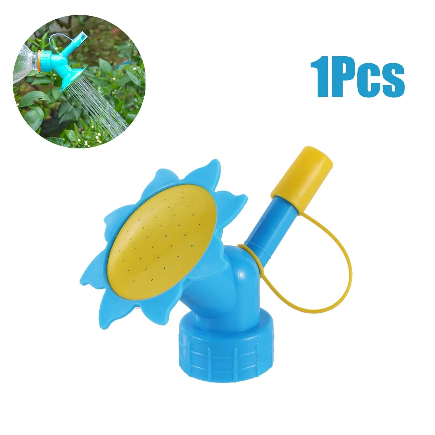 SearchFindOrder Dark Blue and Light Green Bottle Cap Sprinkle Ease Dual-Head Watering System Portable, Precise, and Convenient