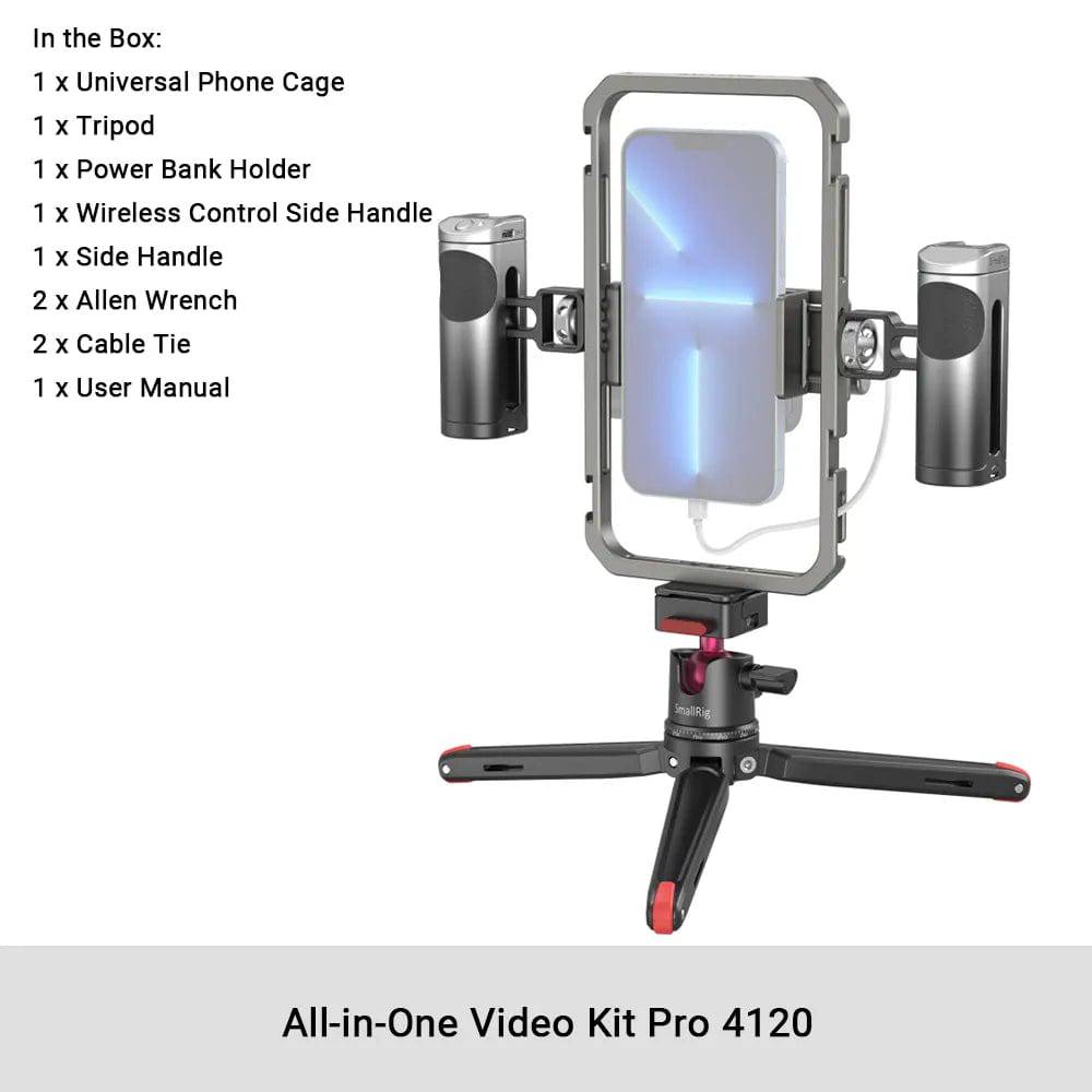 Smartphone Cage Tripod Mount with Foldable Handles and Wireless Control for iPhone 14/13/12 - Smart Shop (Online Store for wise shoppers) 