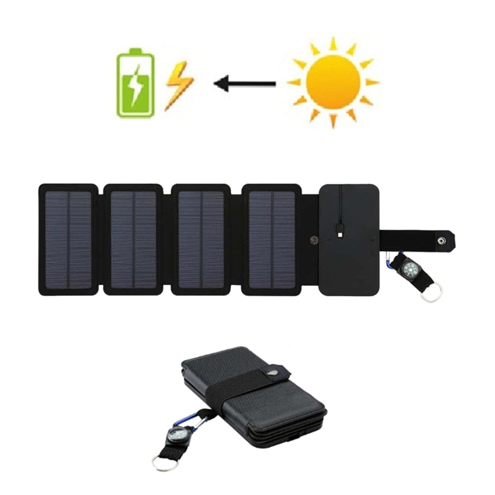 SearchFindOrder 5pcs Panel Portable Foldable Solar Panel Charger 5V 2.1A USB Output for Outdoor Activities