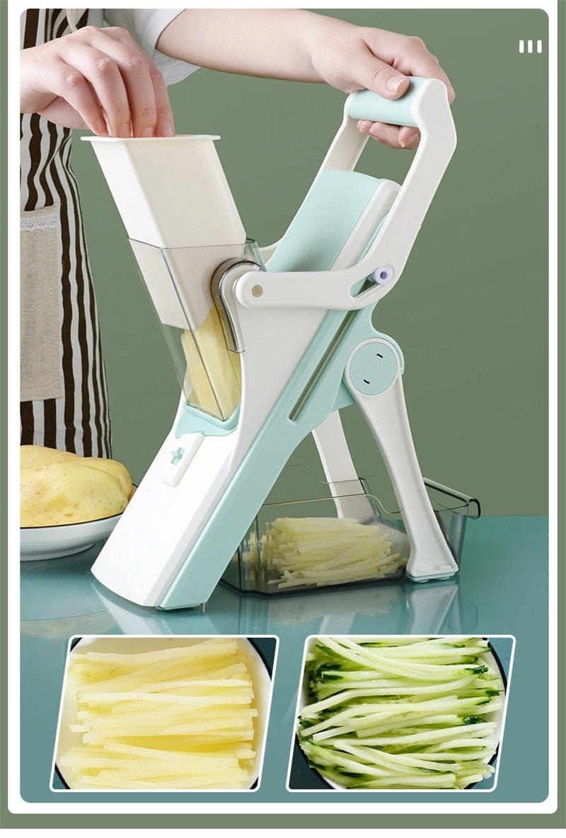 SearchFindOrder Push Down Style Green 5-in-1 Multifunctional Fast & Easy Slicer