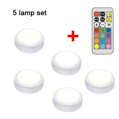 SearchFindOrder 10 lamp set / RGB / 77x77x32mm LED RGB Puck Lights with  Remote Control