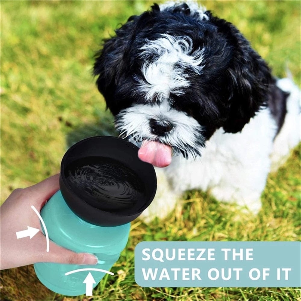 SearchFindOrder Blue no leak 500ml Foldable Leak-Proof Dog Water Bottle & Bowl