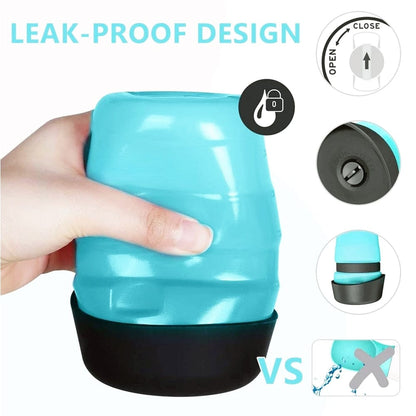 Pet Water Bottle for Dogs with Leakproof Built-in Foldable Bowl, BPA-Free