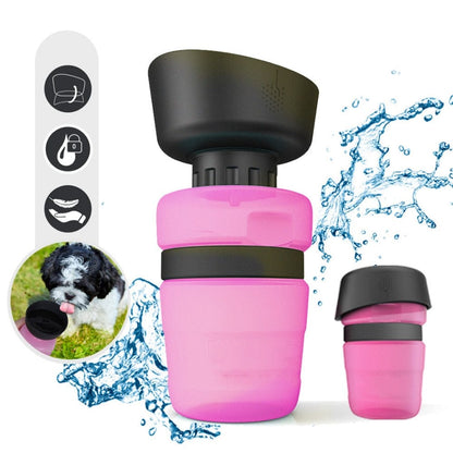 Pet Water Bottle for Dogs with Leakproof Built-in Foldable Bowl, BPA-Free