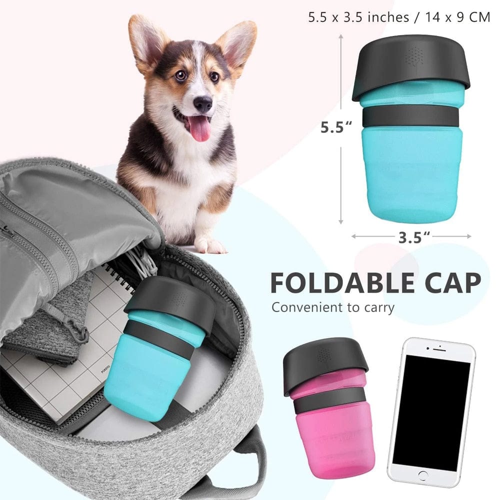 Pet Water Bottle for Dogs with Leakproof Built-in Foldable Bowl, BPA-Free