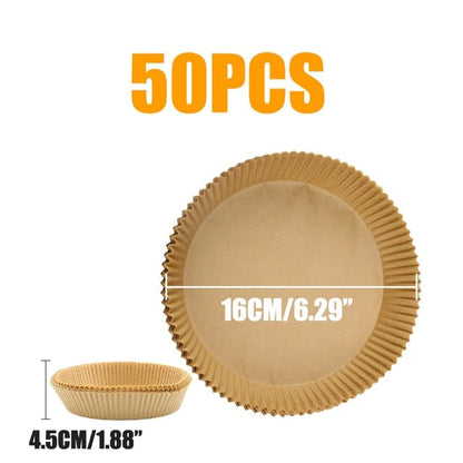 SearchFindOrder 30Pcs 20cm Square B Oil-Proof Water-Proof Disposable Non-Stick Air Fryer Paper Liner Paper