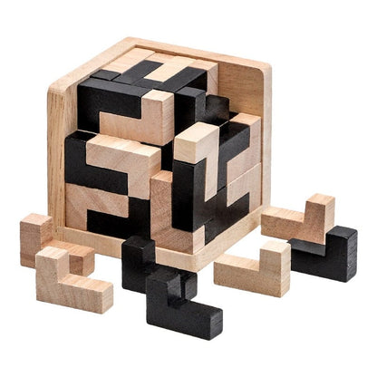 SearchFindOrder 54 L Shapes Creative 3D Wooden PuzzleInterlocking Cube Brain Teaser and Early Learning Educational Toy for Kids