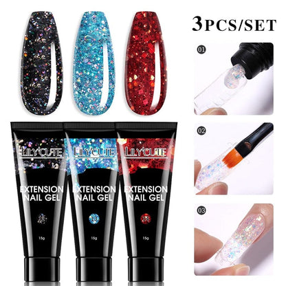 SearchFindOrder 55262-7 Blossom Gel French Elegance Nail Kit 15ml Quick Extension Gel Set Soak Off Formula for DIY Manicures and Nail Art Perfection