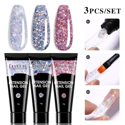 SearchFindOrder 225915 Blossom Gel French Elegance Nail Kit 15ml Quick Extension Gel Set Soak Off Formula for DIY Manicures and Nail Art Perfection