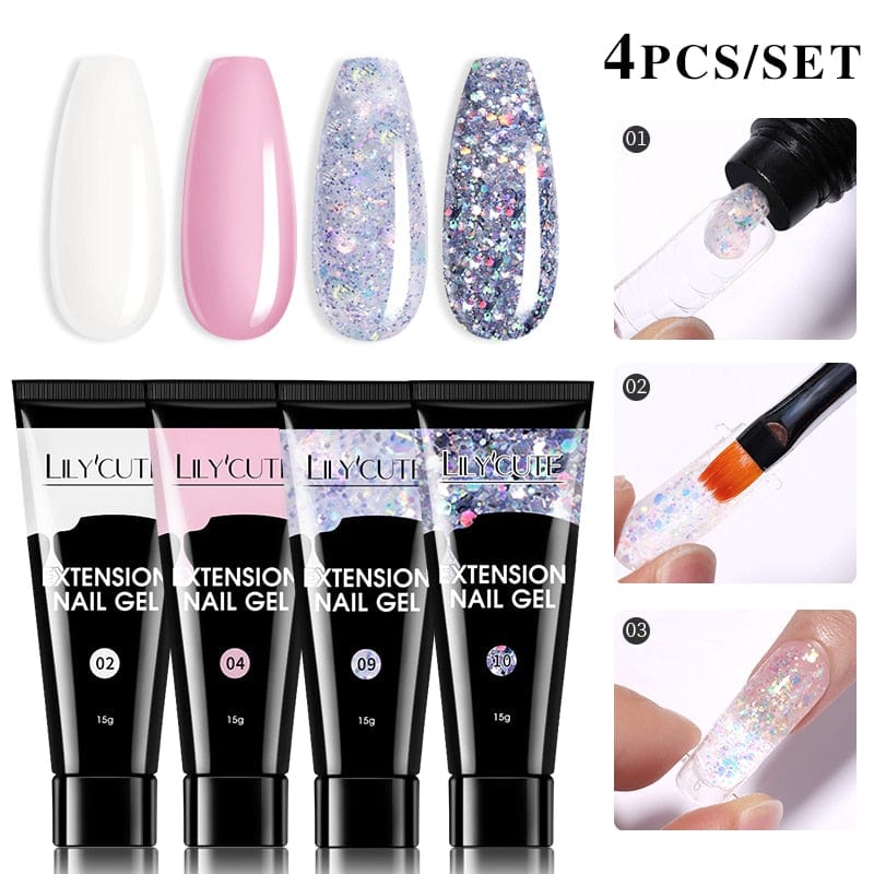 SearchFindOrder 225055 Blossom Gel French Elegance Nail Kit 15ml Quick Extension Gel Set Soak Off Formula for DIY Manicures and Nail Art Perfection