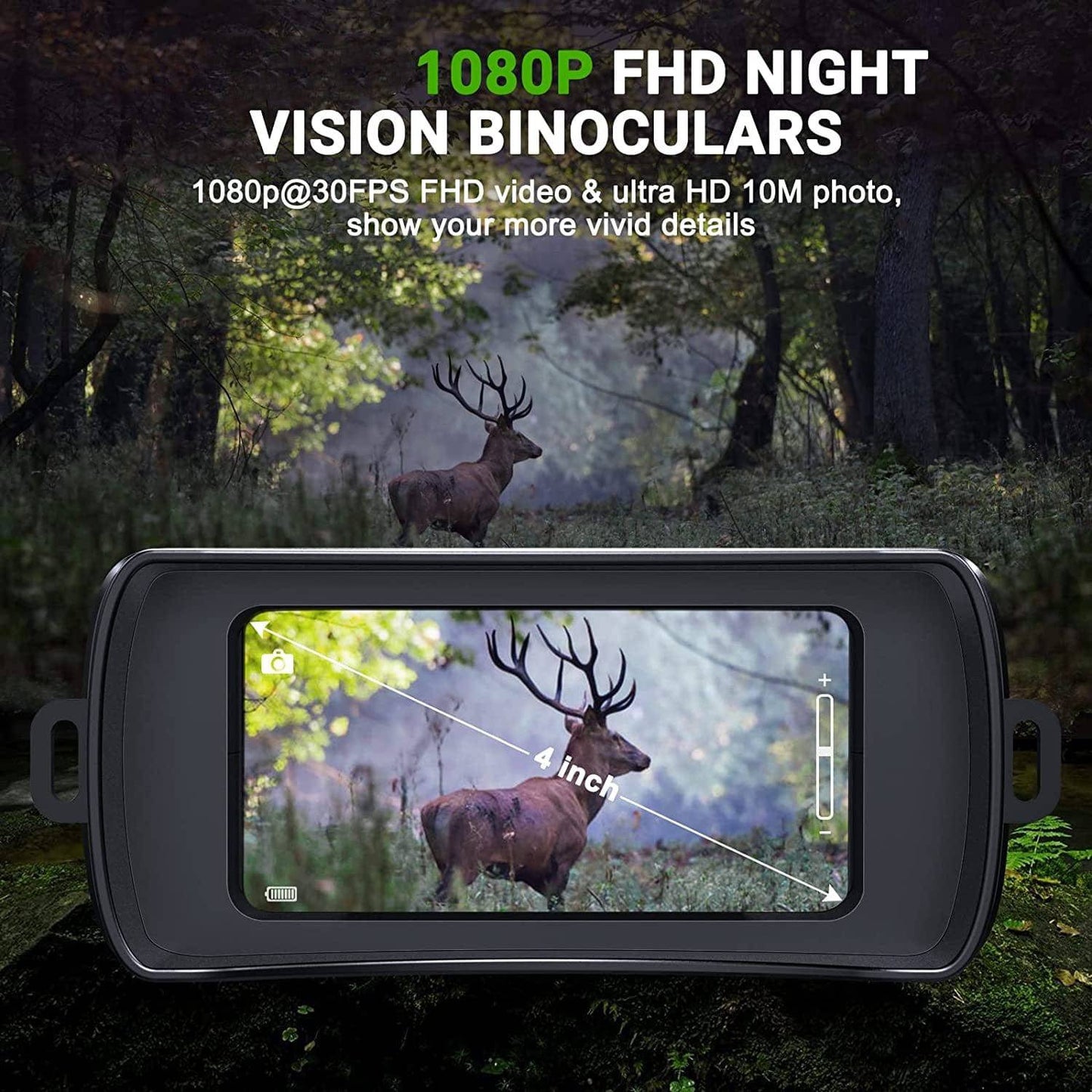 5X Digital Zoom Night Vision Infrared Binoculars with 4 Inch 1080P HD LCD - Smart Shop (Online Store for wise shoppers) 