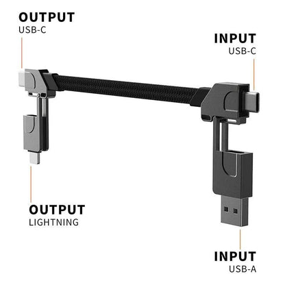 SearchFindOrder Black 6-in-1 Fast Charging Cable Keychain