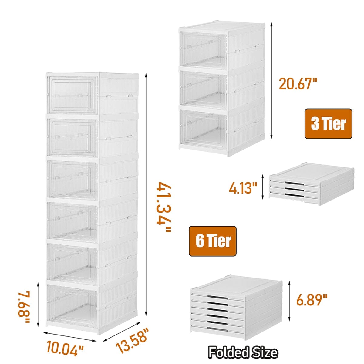 Multi Tier Stackable Sneaker Storage: Transparent, Dustproof, Foldable Shoe Boxes