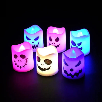 SearchFindOrder 6pcs Halloween Led Ghost Pumpkin Candle Light