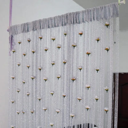 SearchFindOrder 10 / 100x200CM Floral Tassel Curtain Room Divider