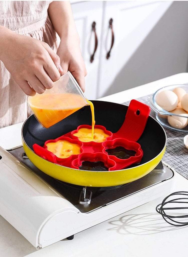 SearchFindOrder HEART-STAR-ROUND 7 Hole Non-Stick Silicone Egg Pancake Maker