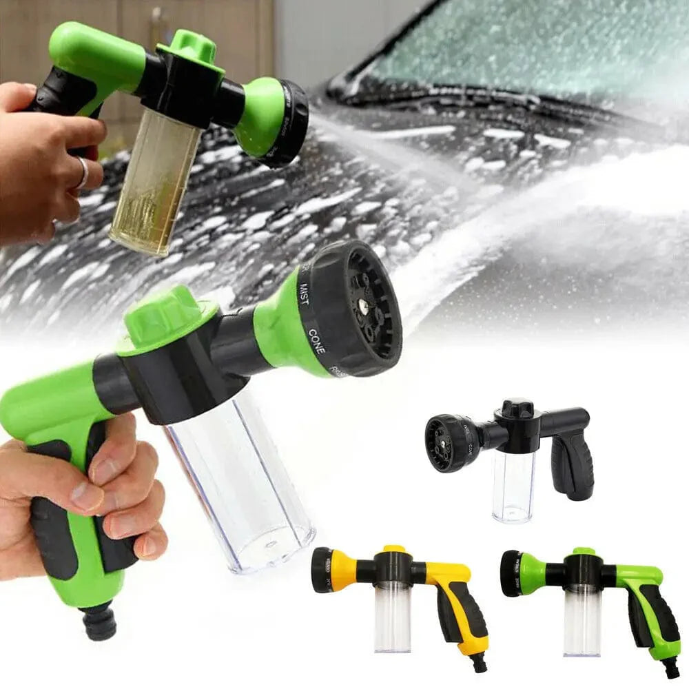 SearchFindOrder Yellow 8-in-1 High-Pressure Auto Foam Hose Nozzle