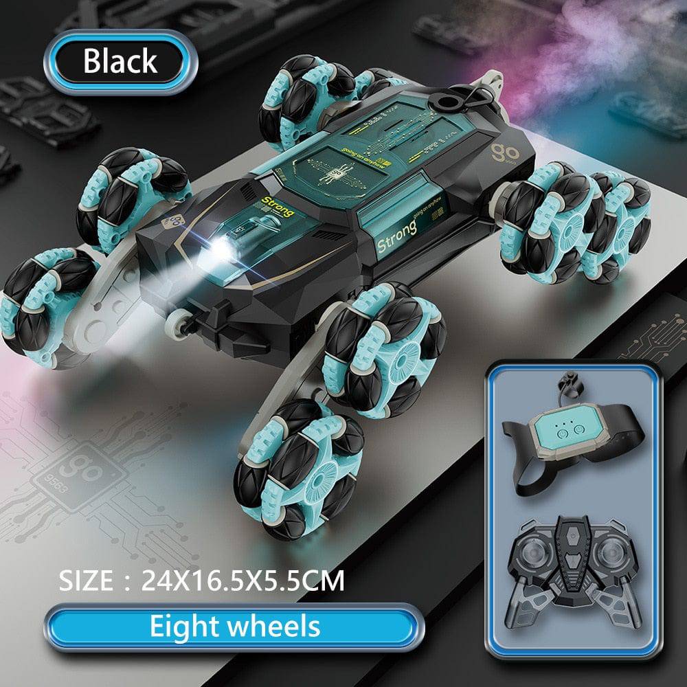 SearchFindOrder 8 wheels-no watch-BK 4WD Drive 8-Wheel Remote Control Stunt Car