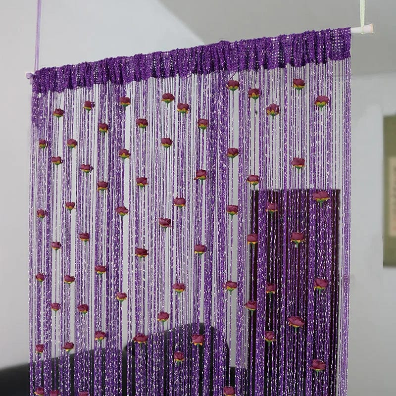 Floral Tassel Curtain Room Divider