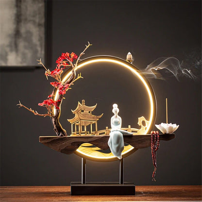 SearchFindOrder B-4 Lumina Flow Ceramic Incense Burner Night-Time Elegance & Decor Delight for Your Space