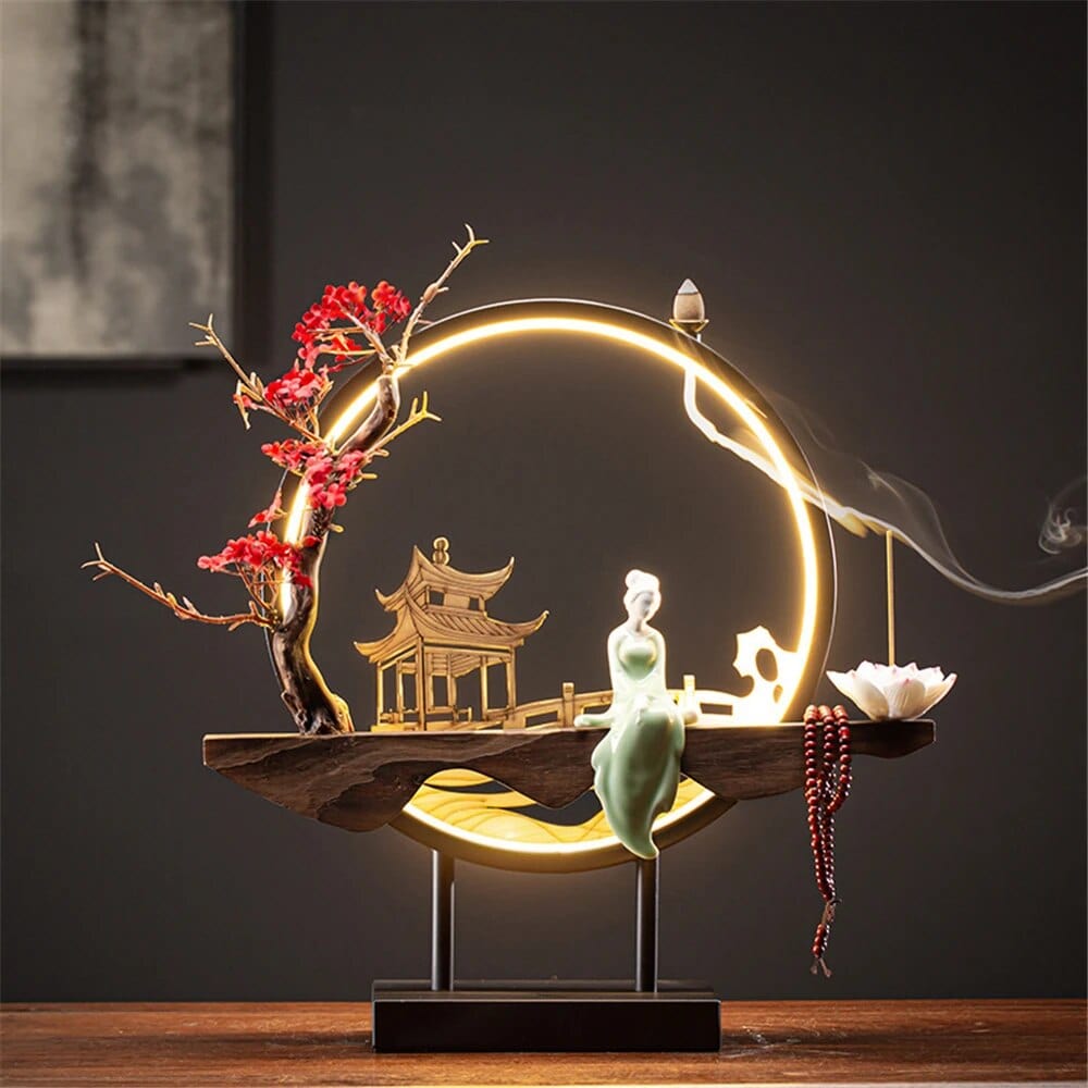 SearchFindOrder B-2 Lumina Flow Ceramic Incense Burner Night-Time Elegance & Decor Delight for Your Space