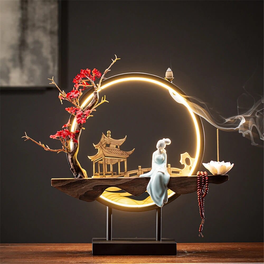 SearchFindOrder B-3 Lumina Flow Ceramic Incense Burner Night-Time Elegance & Decor Delight for Your Space