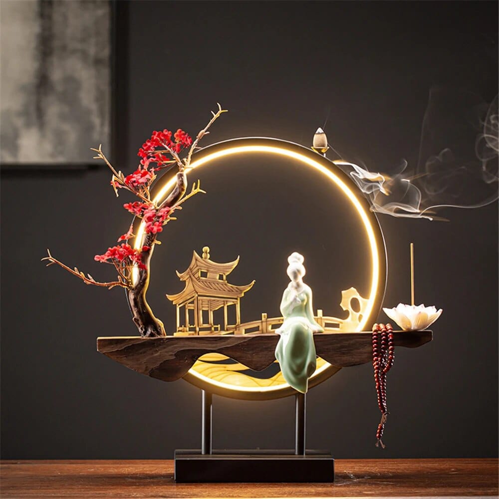 SearchFindOrder C Lumina Flow Ceramic Incense Burner Night-Time Elegance & Decor Delight for Your Space