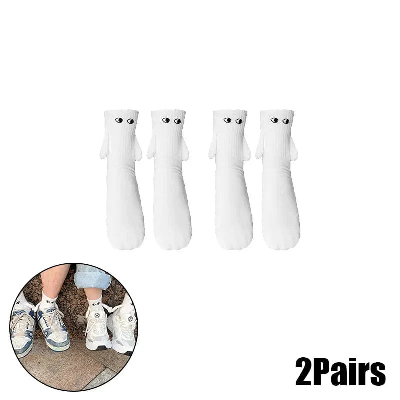 SearchFindOrder A White 8PCS Playful Magnetic Gaze Harmony Socks Black & White Edition