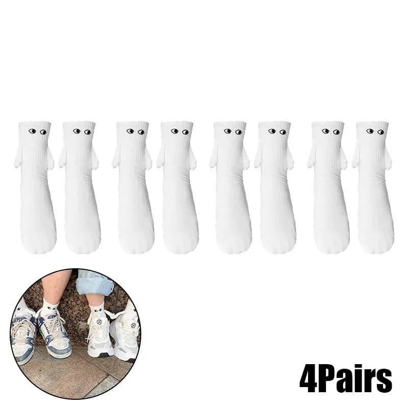 SearchFindOrder B 2PCS BlackWhite Playful Magnetic Gaze Harmony Socks Black & White Edition