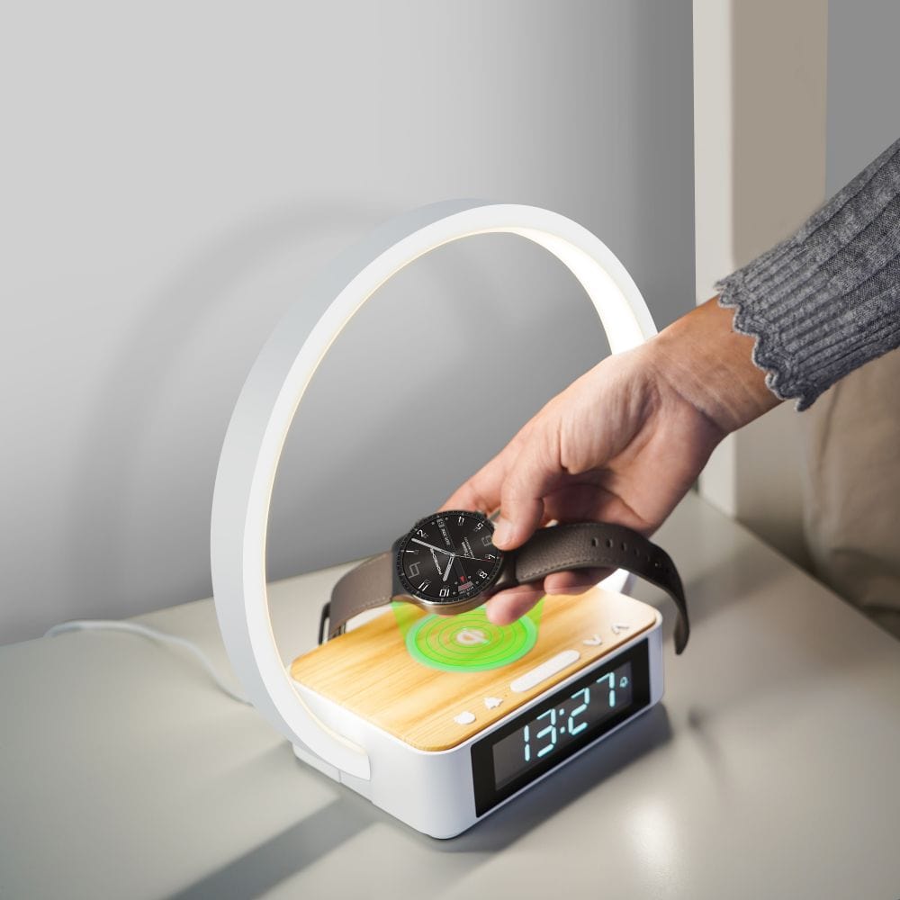 Wireless Charging LED Lamp with Alarm Clock