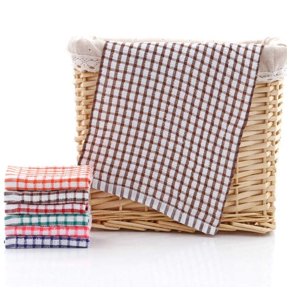 Absorbent Lint Free Cotton Kitchen Tea Towels (6 Pieces)