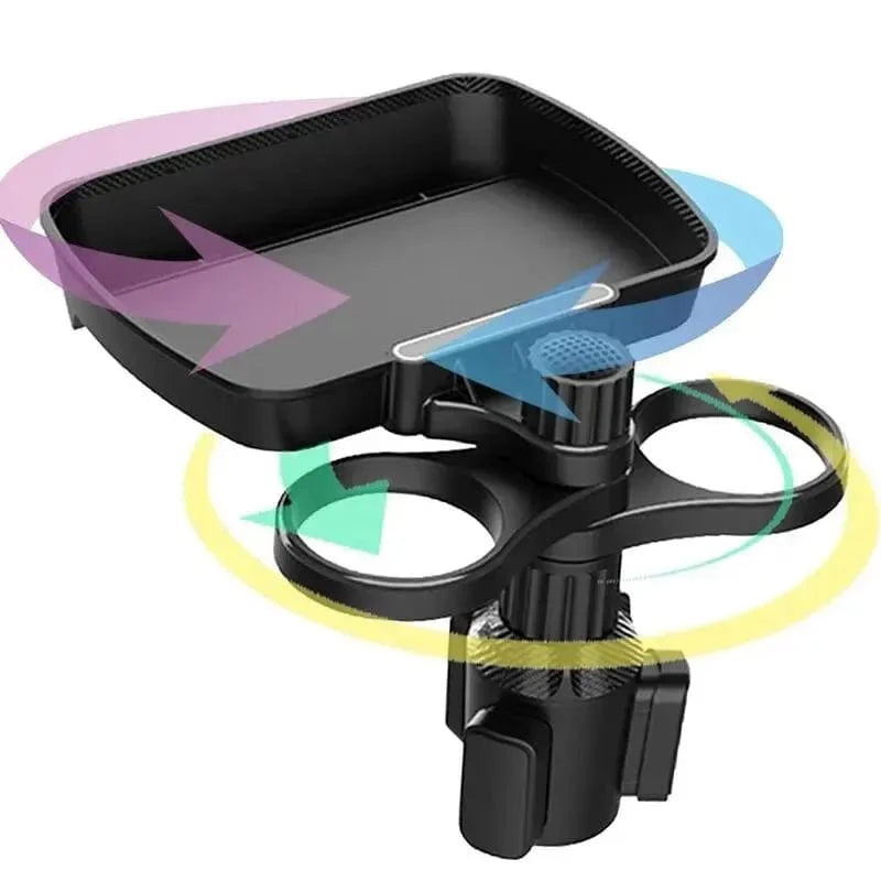 SearchFindOrder with cup holder Adjustable 360° Rotating Car Food Tray