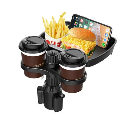 SearchFindOrder without cup holder Adjustable 360° Rotating Car Food Tray