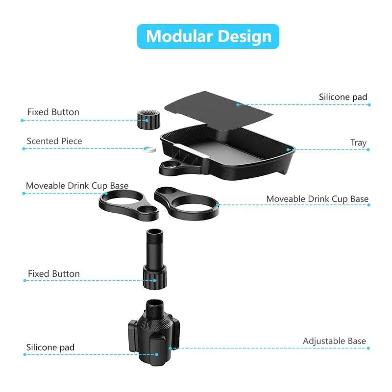 Adjustable 360° Rotating Car Food Tray