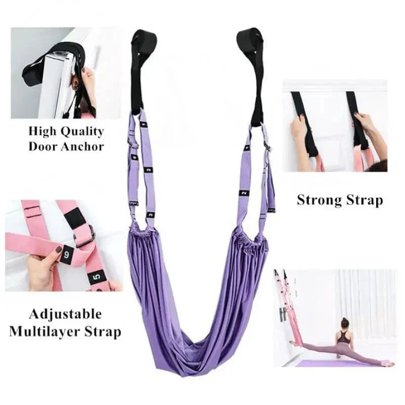 Adjustable Anti-Gravity Aerial Yoga Hammock Swing Stretching Strap Gym Training Device