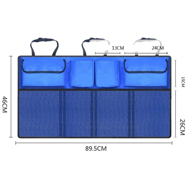 Adjustable Car Trunk Organizer with High-Capacity Storage and Multi-Use Compartments